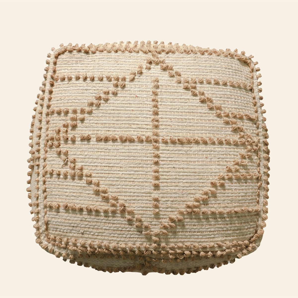 Weston Pouf - Caramel Beach / Muted Off White [JUTE+COTTON]