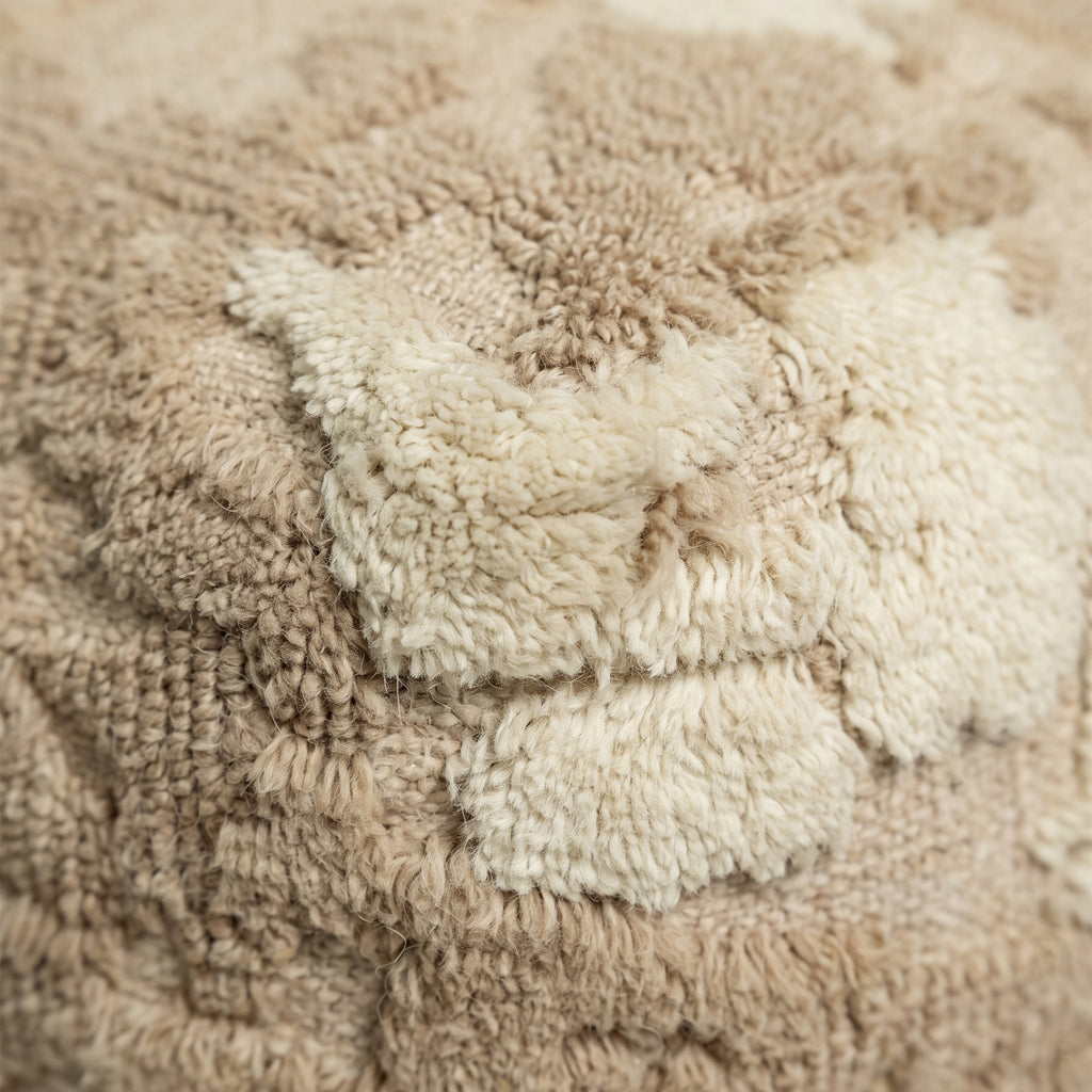 Stowe Pouf - Pale Mushroom / Cookie Brown / Bone Cream [WOOL+COTTON]