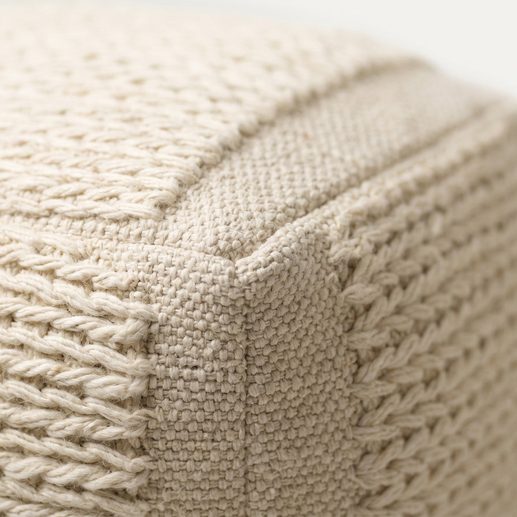 Marion Pouf - Ivory Porcelain / Worn White [WOOL+COTTON]