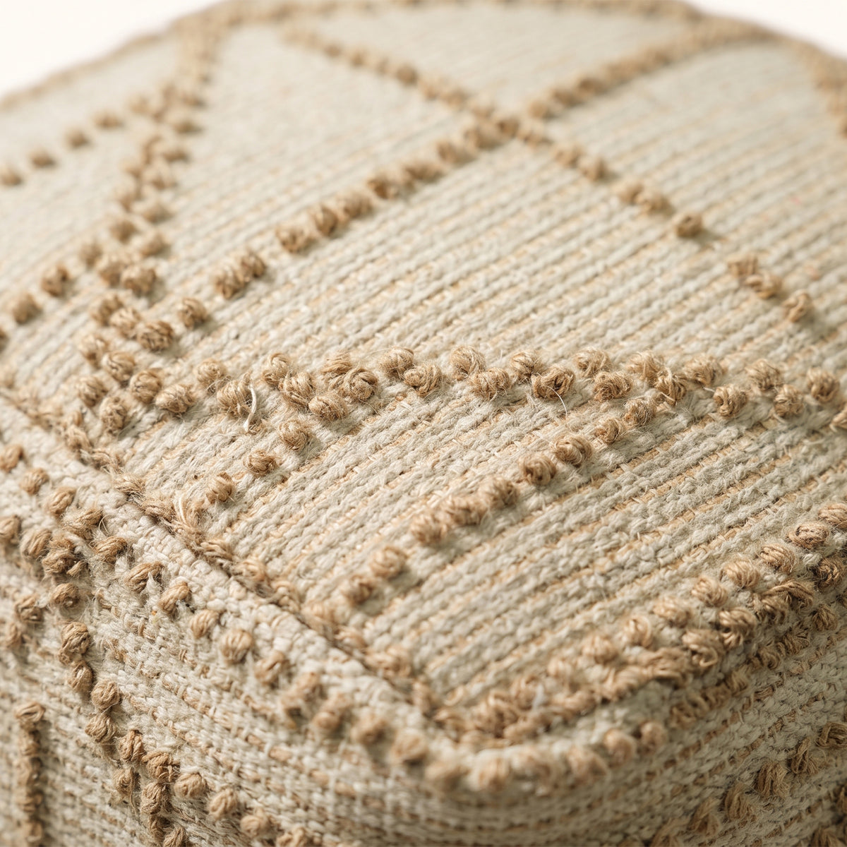 Weston Pouf - Caramel Beach / Muted Off White [JUTE+COTTON]