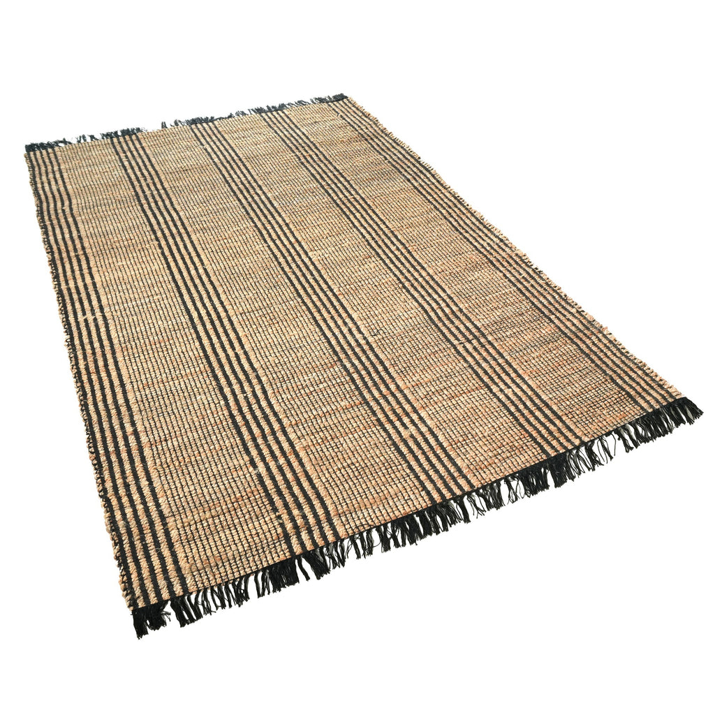 Carrara Rug - Eerie Black / Basic Beige [JUTE + COTTON]