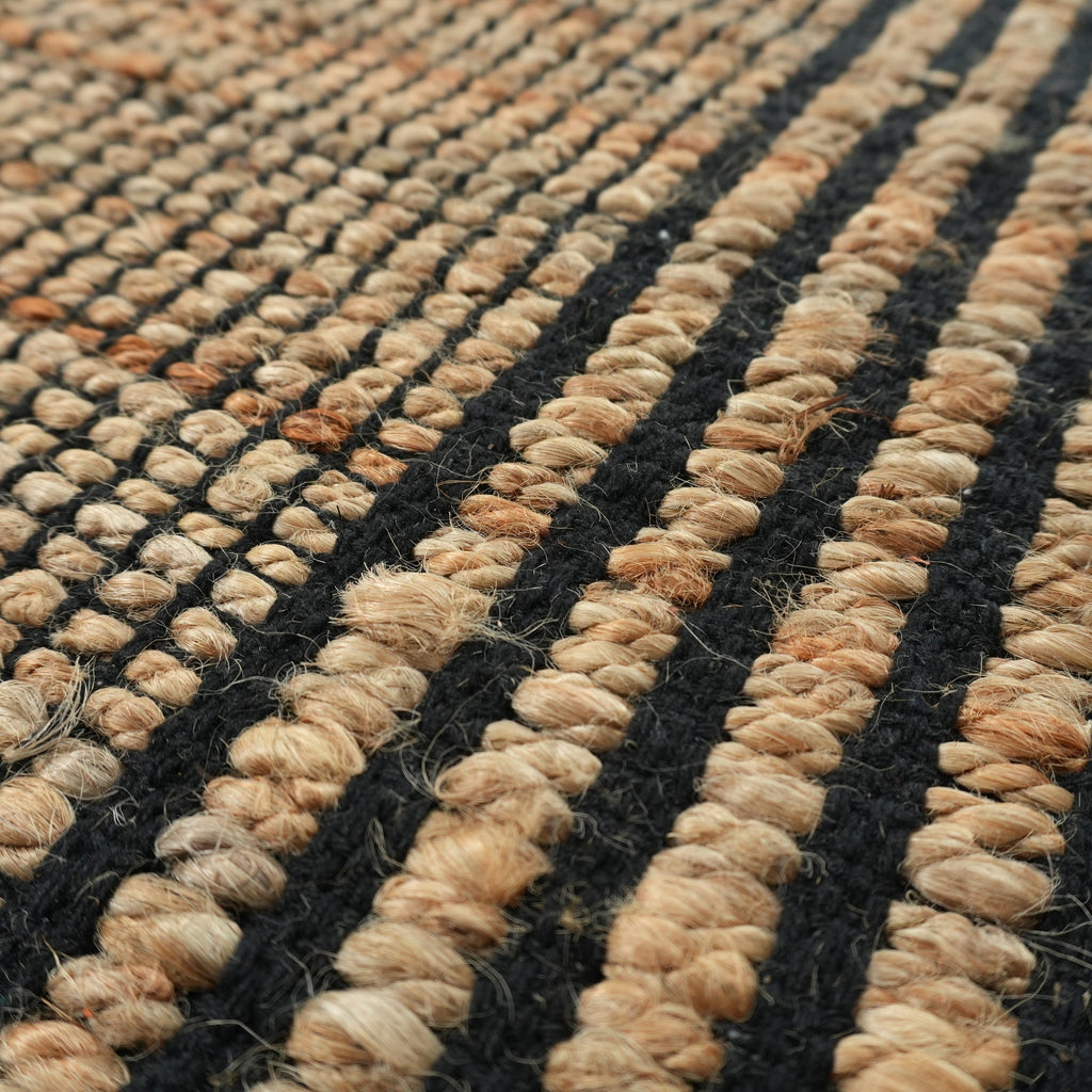 Carrara Rug - Eerie Black / Basic Beige [JUTE + COTTON]
