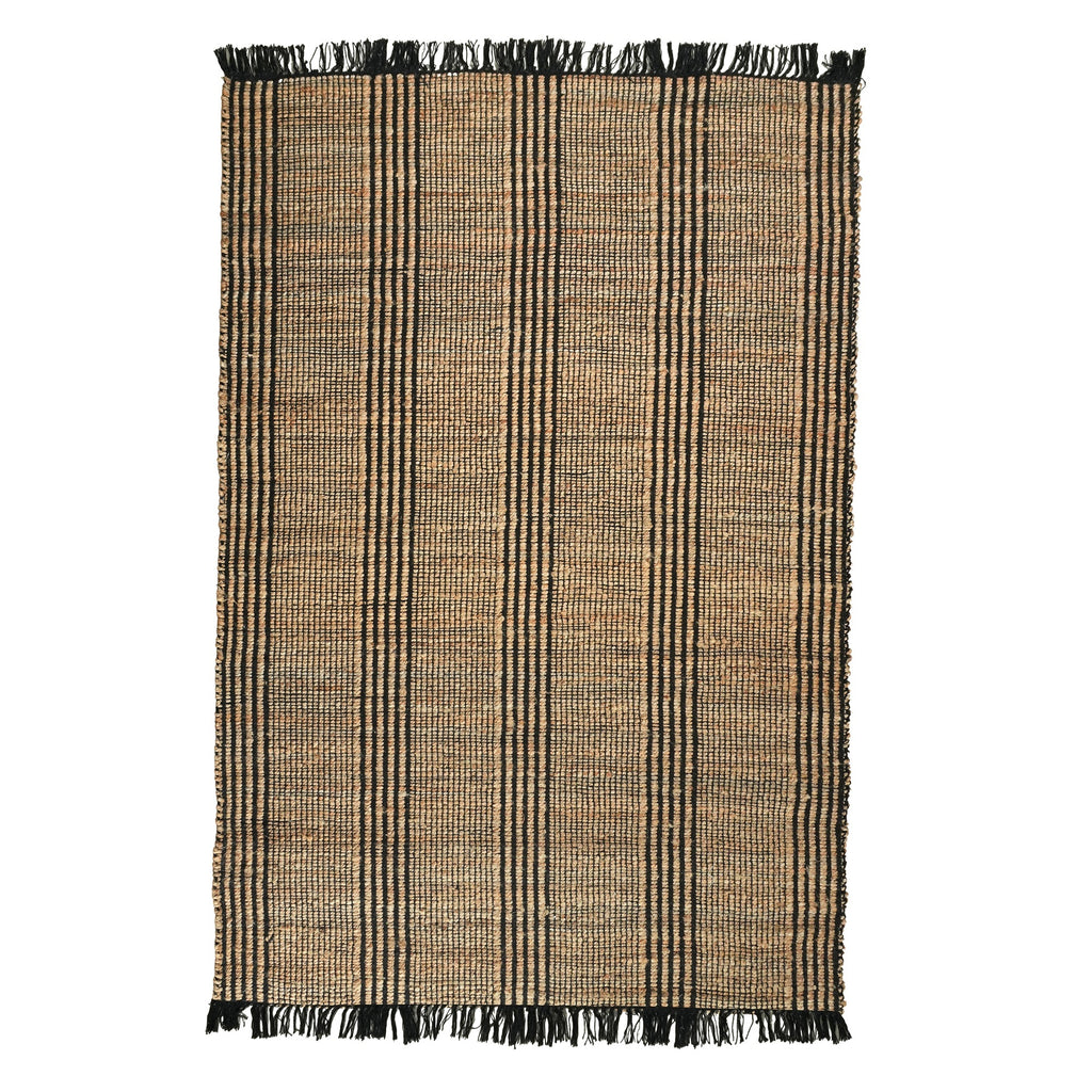 Carrara Rug - Eerie Black / Basic Beige [JUTE + COTTON]