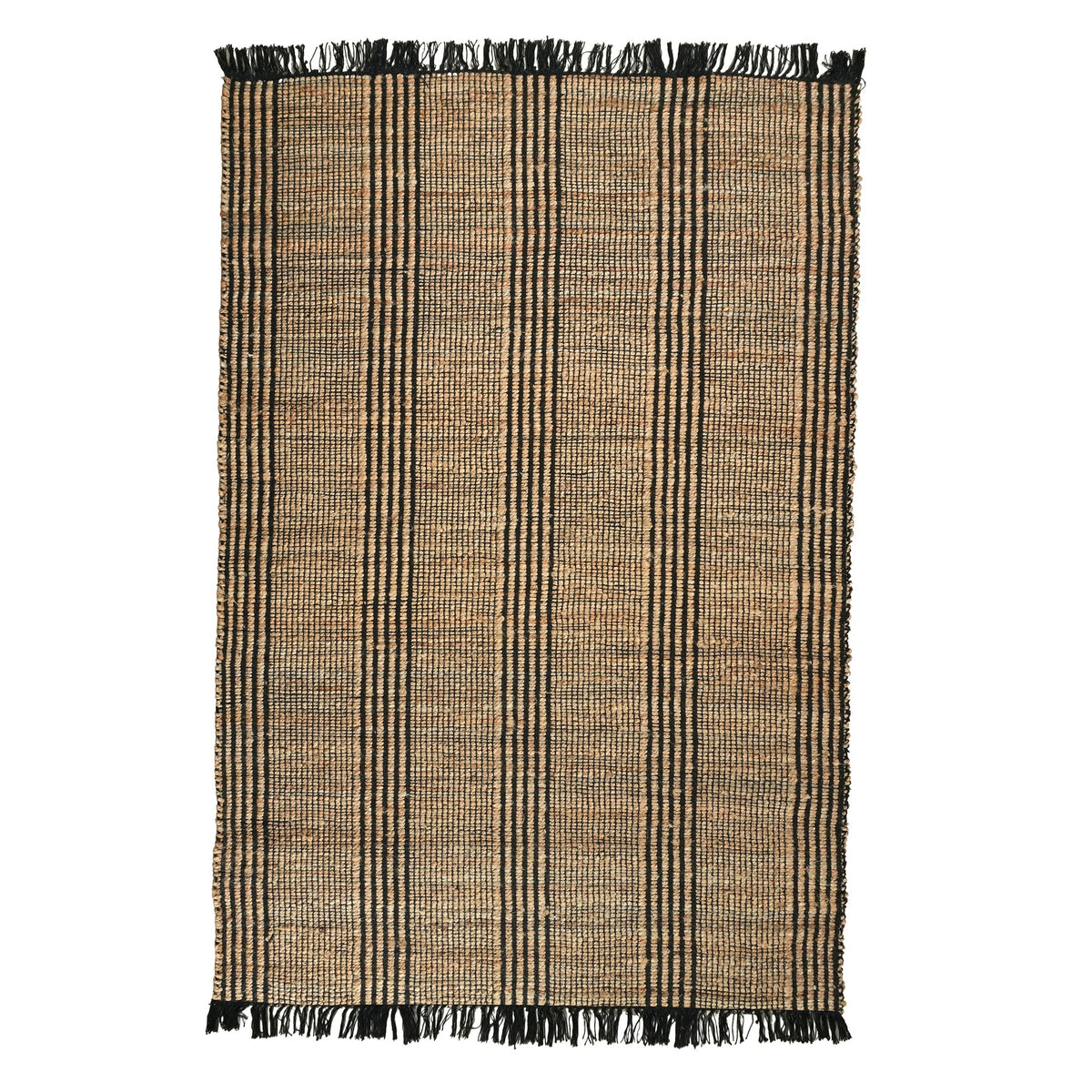 Carrara Rug - Eerie Black / Basic Beige [JUTE + COTTON]