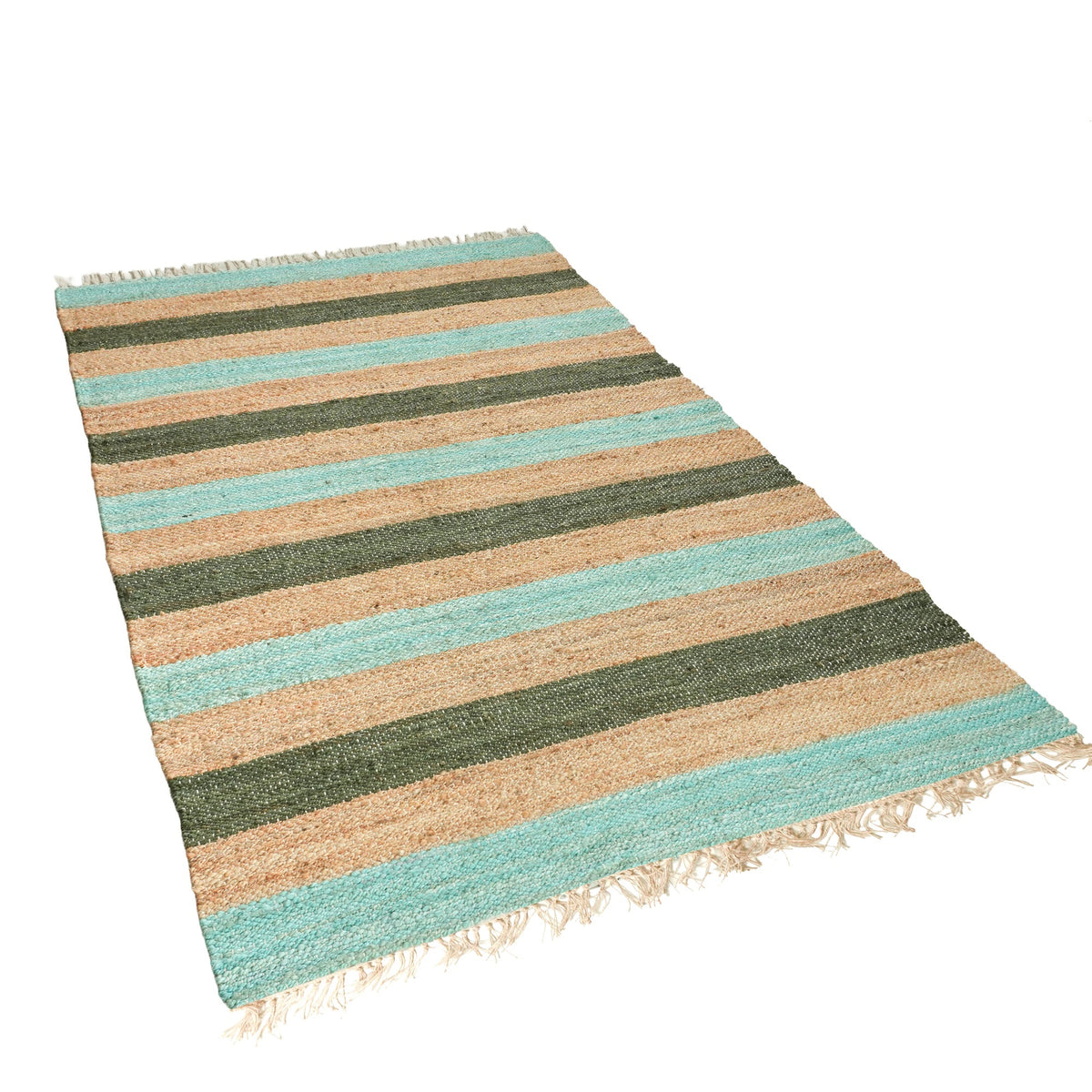 Cortona Rug - Antique Jade / Desert Tan / Almond Green [JUTE+COTTON]