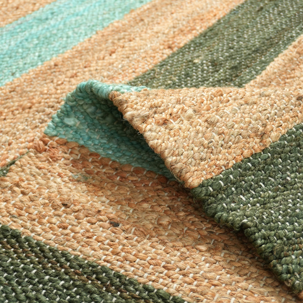 Cortona Rug - Antique Jade / Desert Tan / Almond Green [JUTE+COTTON]