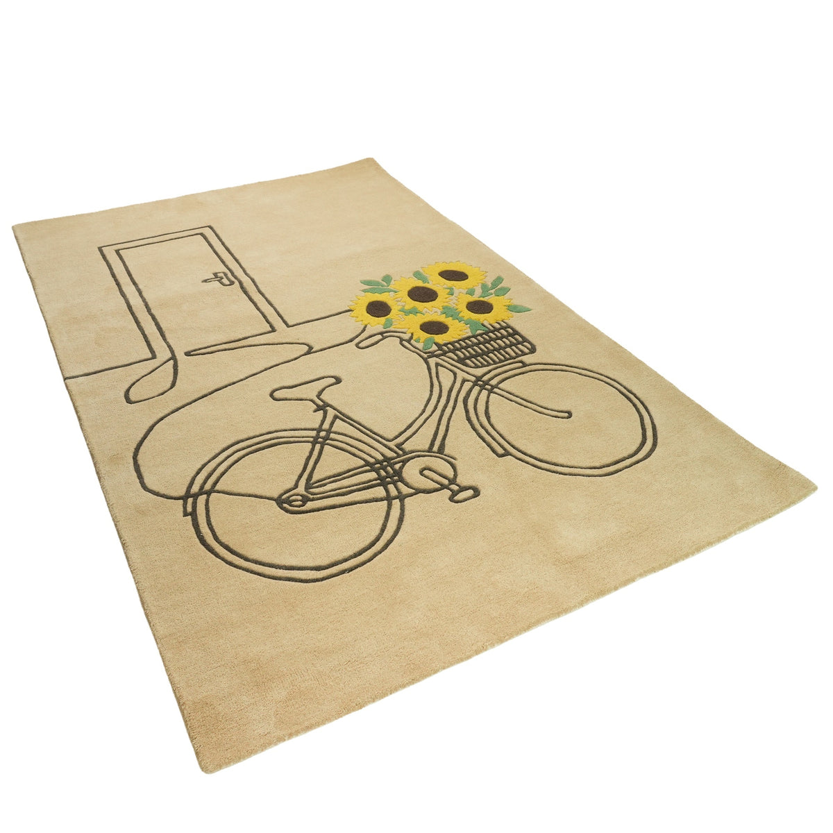 Aurelia Rug -Aesthetic Yellow / Musket Brown / Ivy / Gold [INDIAN BLEND WOOL]
