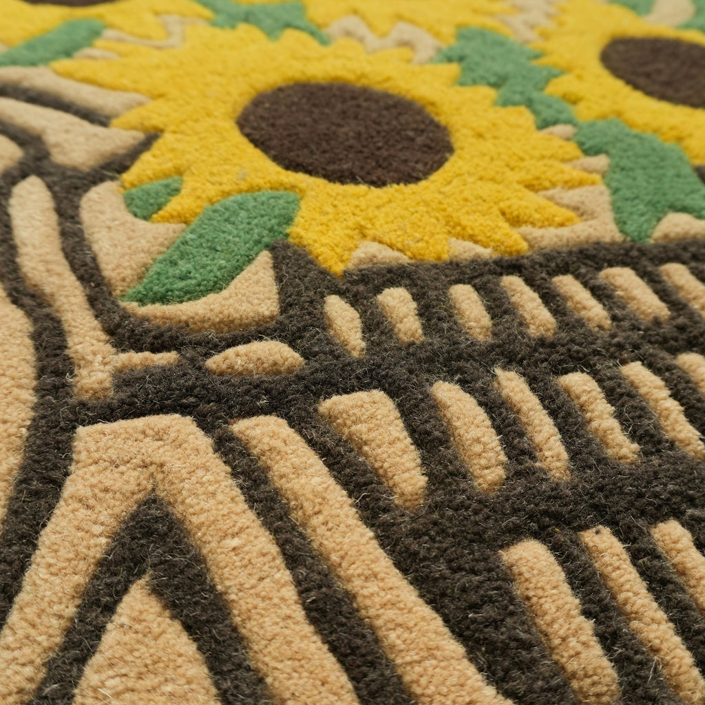 Aurelia Rug -Aesthetic Yellow / Musket Brown / Ivy / Gold [INDIAN BLEND WOOL]