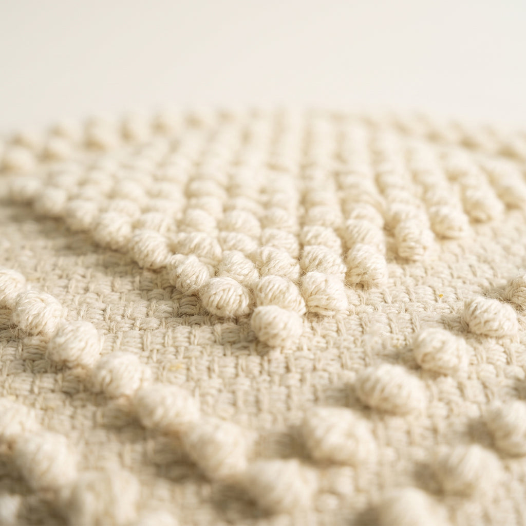 Lebanon Pouf - Ivory Linen / Fashion White [WOOL+COTTON]