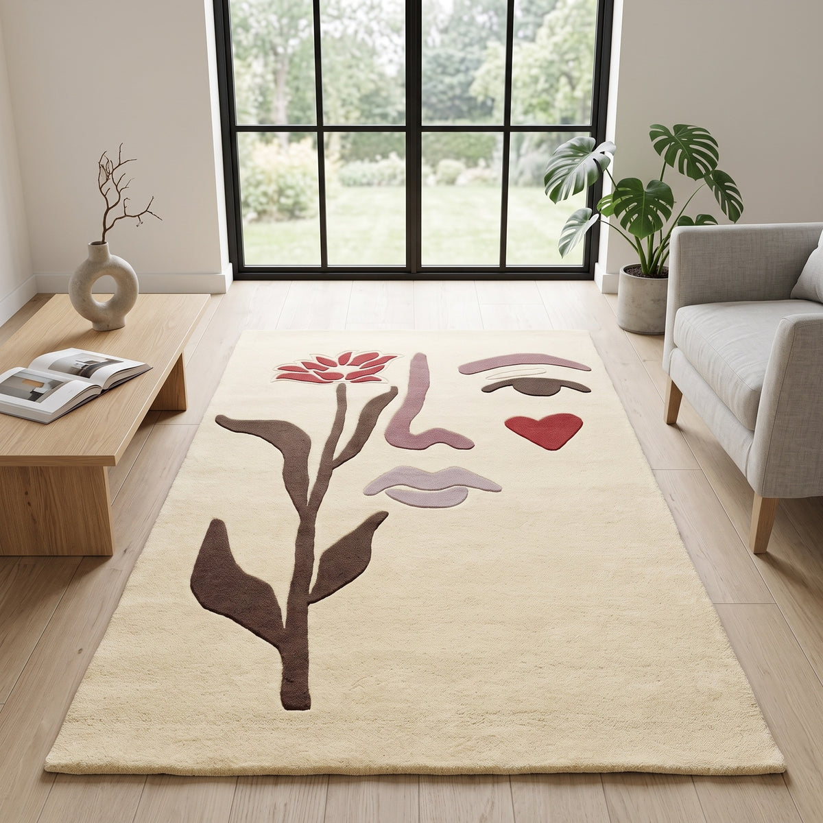 Trieste Rug - Country Red / Dark Mocha / Dark Brown Camo / Smooth Pastel Yellow [WOOL]