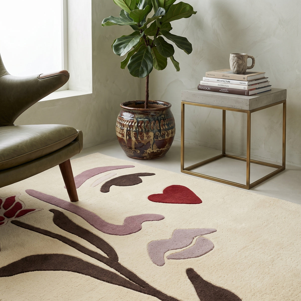 Trieste Rug - Country Red / Dark Mocha / Dark Brown Camo / Smooth Pastel Yellow [WOOL]