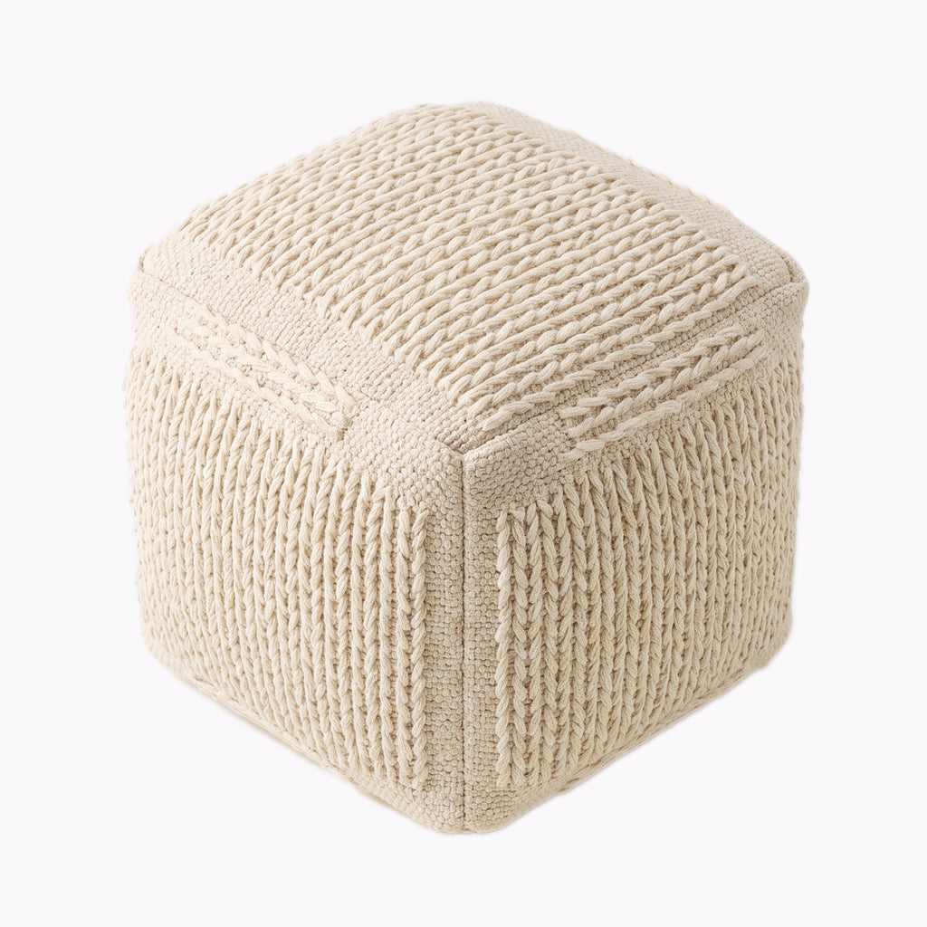 Marion Pouf - Ivory Porcelain / Worn White [WOOL+COTTON]