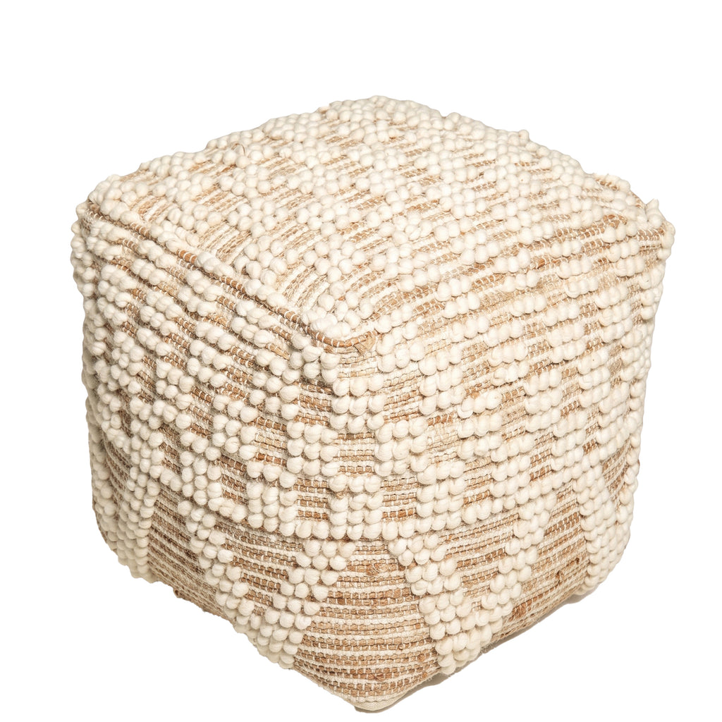 Vernon Pouf - Honey Blond / Kawaii Cream [WOOL+JUTE+COTTON]