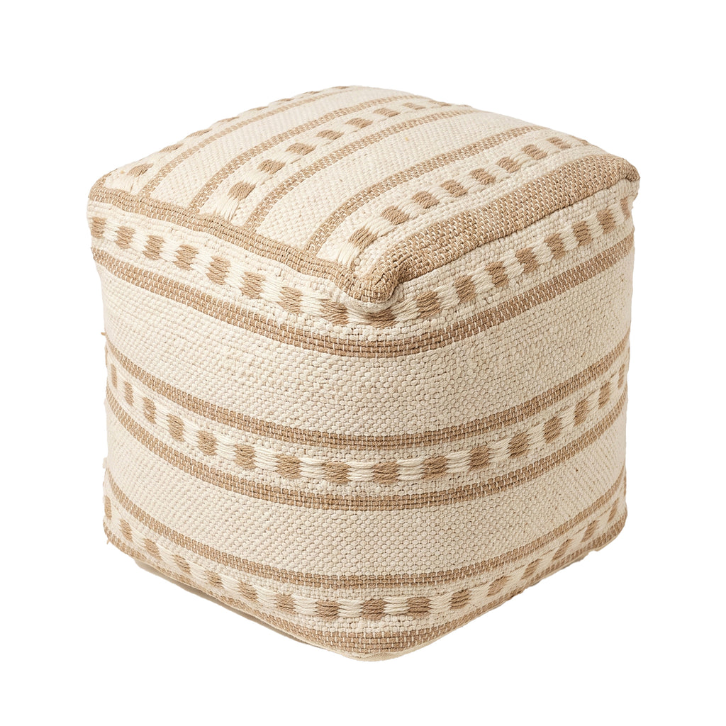 Quincy Pouf - Honey Blond / Ivory Porcelain [WOOL+JUTE+COTTON]