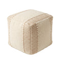 Genoa Pouf - Pastel Wood / Arabian White [WOOL+JUTE+COTTON]