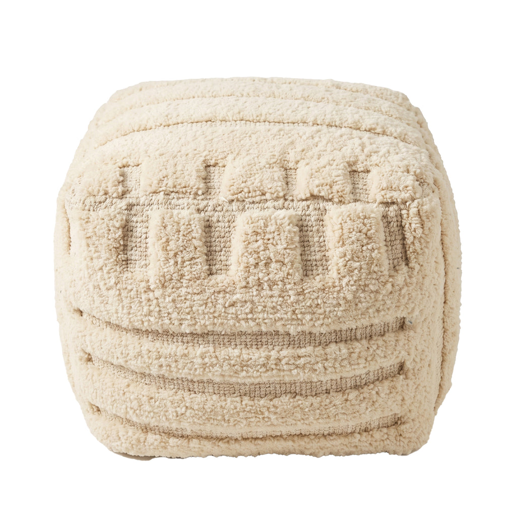 Lark Pouf - Ivory Porcelain [WOOL+COTTON]