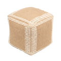 Oakley Pouf - Light Brown / Attractive White [WOOL+JUTE+COTTON]