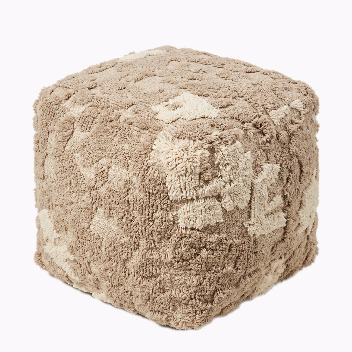 Stowe Pouf - Pale Mushroom / Cookie Brown / Bone Cream [WOOL+COTTON]