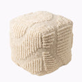 Sheridan Pouf - Smooth Cream / Ivory Porcelain [WOOL+JUTE+COTTON]