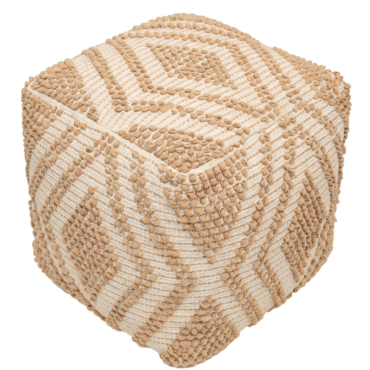 Milford Pouf - Natural Oak / Neutral Pearl White [JUTE+COTTON]