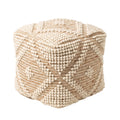 Bowie Pouf - Attractive White / Bright Beige [WOOL+JUTE+COTTON]