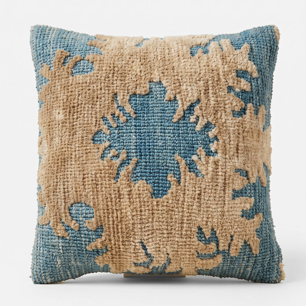 Perry Cushion - Smalt Blue / Beige Dune  [WOOL]