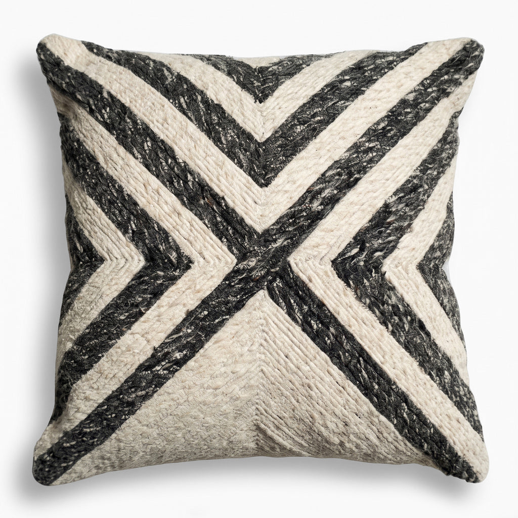 Alpine Cushion - Pearl Bush / Black Wool [PET YARN]