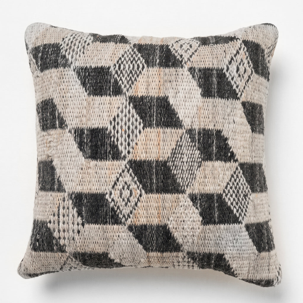 Aspen Cushion - Vintage Charcoal / Worn White  [PET YARN]