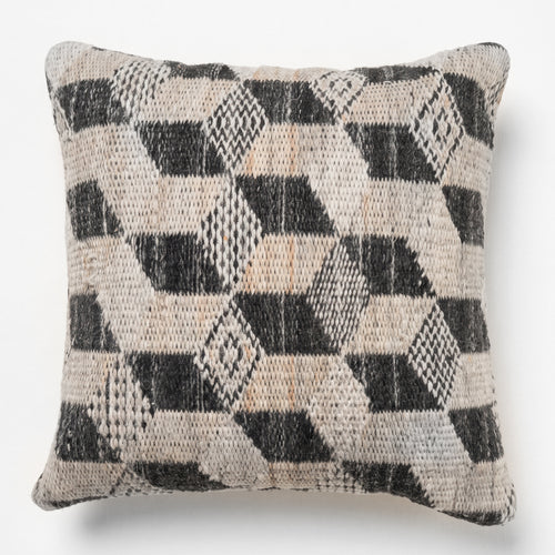 Aspen Cushion - Vintage Charcoal / Worn White  [PET YARN]